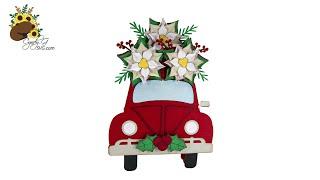 Poinsettia VW Box Card SVG Assembly Tutorial