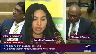 AFC DROPS FERNANDES, DUNCAN, AND RAMSAROOP AFTER ALIGNING WITH APNU