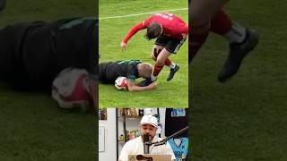 Chaotic battle for this soccer ball, a breakdown #soccer #sports #highlight #defense #handball