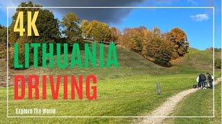 【4K】 Lithuania Driving - Roads from Vilnius to Kernavė with Captions