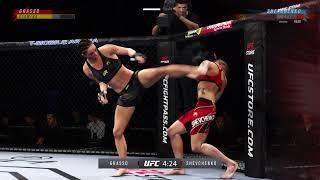 UFC Noche Grasso vs Shevchenko Flyweight Title Fight Simulation Highlight 