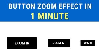 CSS Button Zoom Effect in 1 minute |  HTML CSS