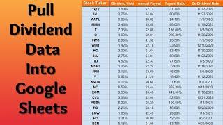 How To Pull Dividend Data Into Google Sheets