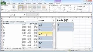 Pivot table - insert and format a slicer