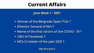 June Current Affairs 1 | Current Affairs Quiz | World Current Affairs 2021 | General Knowledge