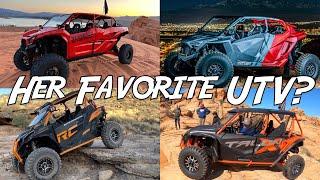 Her favorite UTV - RZR, KRX, Maverick, or Defender