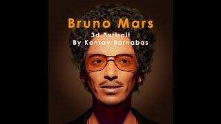 Bruno Mars 3d Portrait - Kenray Barnabas