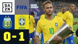 Lionel Messi fehlt - Neymar triumphiert: Argentinien - Brasilien 0:1 | Testspiel | DAZN Highlights