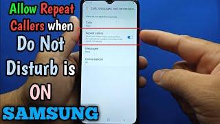 How to allow repeat callers when do not disturb is on in Samsung Galaxy A02