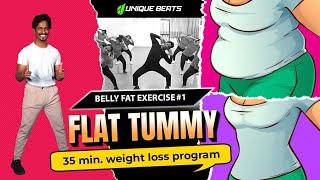 Flat Tummy | 35 min. Weight Loss Program | Belly Fat Exercise #1 | Zumba Fitness With Unique Beats