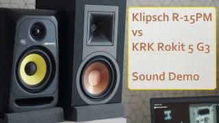 Klipsch R-15PM vs KRK Rokit 5 RP5 G3  ||  Sound Demo