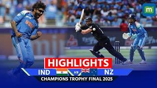 Champions Trophy 2025 Final Highlights:  IND vs NZ Champions Trophy Final 2025 Highlights