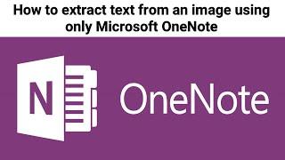 How to extract text from an image using only Microsoft OneNote