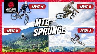 9 Level von Sprüngen mit dem Mountainbike