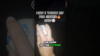 How I throw my PRO SINKER  GRIP ️ #sinker #pitchingtips #fastball #pitchgrips #pitcher
