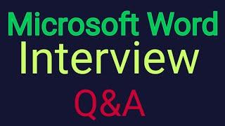 Microsoft Word interview Question and sample answer for freshers #upgradingway #msword #interview