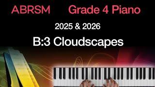 Cloudscapes / ABRSM Grade 4 Piano 2025 & 2026, B:3 / Synthesia Piano tutorial + Slow Version