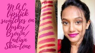 MAC Lipstick Swatches on Dusky/Indian/Brown Skin - NC 45!!!