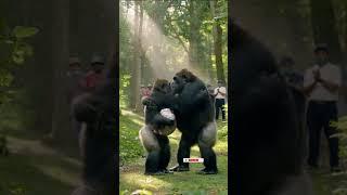 The joy of happiness in the eyes of gorilla #nature #animals