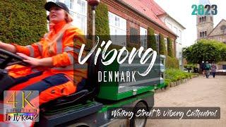  Viborg, Denmark | City Walk | Walking Street | Sankt Mathias Gade | Domkirke | 4K | July 2023