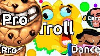 TROLL vs DANCER or NOOB vs PRO in Agar.io