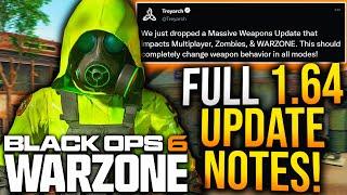 Black Ops 6: All 1.64 UPDATE PATCH NOTES! Massive WEAPONS & META UPDATE! (WARZONE 1.64 Update)