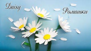 Ромашки из бумаги / Diy paper Daisy (Bellis perennis)