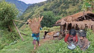 Best Nepali Mountain Hari Rokaya Village Lifestyle in Winter | Organic Food Cooking in Countryside |