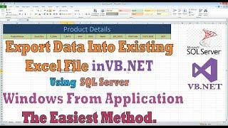 export data into existing excel file in vb.net