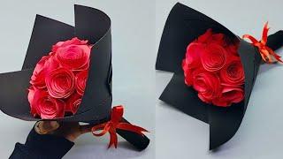 How to make Flower Bouquet | Origami Paper Flower Bouquet | Best Valentine gift | DIY Flower bouquet