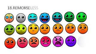 29 GEOMETRY DASH DIFFICULTY FACES