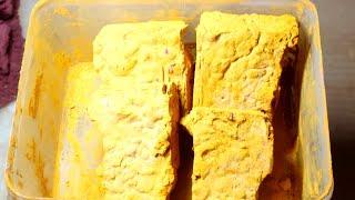 IRON Oxide Slab Crushing/Crumbling | Yellow Crush | Crunchy | Gritty | Gymchalk | Dirt | pjm Asmr