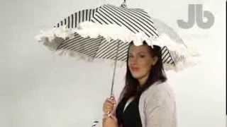 Lisbeth Dahl Cream & Black Striped Pagoda Umbrella - Jollybrolly