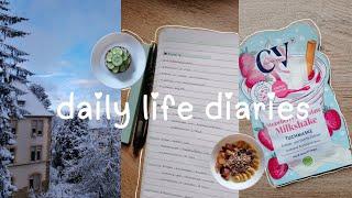 daily life diaries | breakfast inspo, first snow, studying, running errands ᯓᡣ𐭩