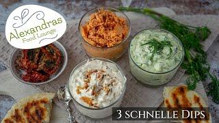 3 schnelle Grill Dips/ Avocado Tatziki/ Tomaten Feta/ französischer Zwiebel Dip! #dip #grillrezepte