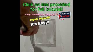 Drywall repair, with only 2 materials. This will save you money! #drywall #repair #savemoney #diy