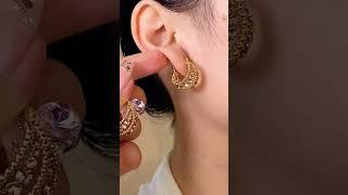 #Earrings Sharing #Fashion Accessories Golden Earrings #Beautiful Earrings Earrings Earrings