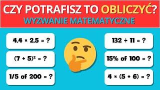 QUIZ MATEMATYCZNY  I SPRAWDŹ SWOJE UMIEJĘTNOŚCI I POZIOM TRUDNY - ŚREDNI - ŁATWY 