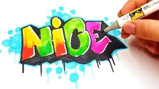 ГРАФФИТИ - NICE !!! КАК НАРИСОВАТЬ? !!! урок граффити graffiti logo