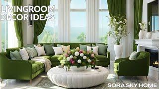 Interior Design | Luxurious Green Livingroom Decorating Ideas #luxelife #home