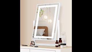 ANDY STAR Matte White Modern LED Makeup Mirror