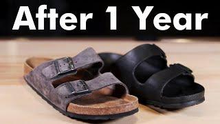 1 YEAR LATER | Birkenstock Arizona EVA & Leather Soft Bed Comparison/Review