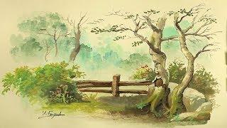 Simple Watercolor Painting Landscape With Yasser Fayad