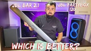 DON'T Buy the WRONG Speaker | JBL Partybox 120 vs JBL BAR 2.1 | Soundbar VS Party Speaker