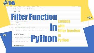 Python Tutorial - 16|Filter Function in Python | Python for Beginners | Learnerea