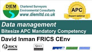 Data Management Bitesize APC Mandatory Competency APC Expert Webinar