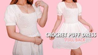 Easy Crochet Puff Dress | Crochet Dress Tutorial | Crochet Puff Sleeves | CJ Crochet