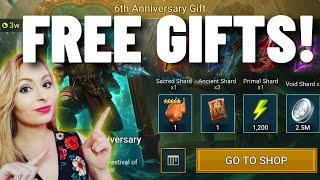  FREE GIFTS! 6th Anniversary  RAID Shadow Legends