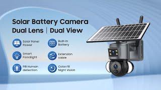 INQMEGA 2023 NEW Dual Lens Dual View Solar Battery Camera