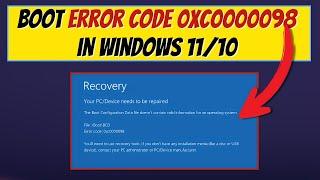 How To Fix Boot Error Code 0xc0000098 in Windows